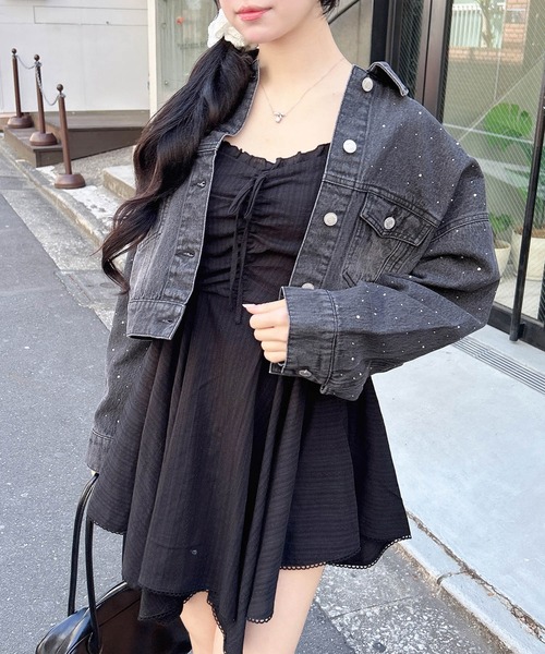 INGNI(イング)の「コットンレースイレヘムミニキャミワンピース(ワンピース・レディース・オフホワイト/サックスブルー/ブラック・M)」の13枚目の写真