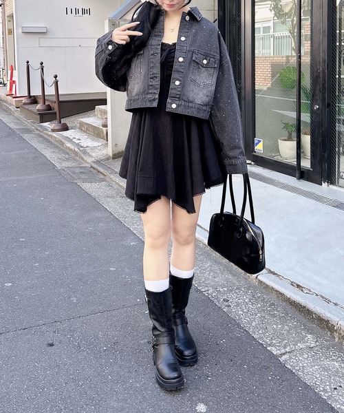 INGNI(イング)の「コットンレースイレヘムミニキャミワンピース(ワンピース・レディース・オフホワイト/サックスブルー/ブラック・M)」の17枚目の写真