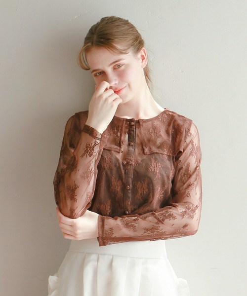 mic by Olu.（ミックバイオルドット）の「セーラーレースブラウス（シャツ/ブラウス・レディース・ブラック/ホワイト/ブラウン・FREE）」の3枚目の写真