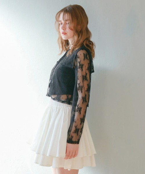 mic by Olu.（ミックバイオルドット）の「セーラーレースブラウス（シャツ/ブラウス・レディース・ブラック/ホワイト/ブラウン・FREE）」の5枚目の写真