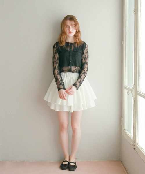 mic by Olu.（ミックバイオルドット）の「セーラーレースブラウス（シャツ/ブラウス・レディース・ブラック/ホワイト/ブラウン・FREE）」の6枚目の写真