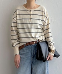 LBC（エルビーシー）の「コットンタッチ2WAYヘンリーニット（ニット/セーター）」