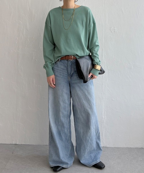 LBC（エルビーシー）の「コットンタッチ2WAYヘンリーニット（ニット/セーター・レディース・ピンク/オフホワイト/グリーン/ブルー・L/M）」の16枚目の写真