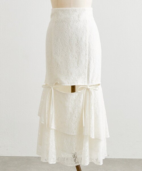Belle Charme(ベルシャルム)の「【Belle Charme】Ribbon Slit Mermaid Skirt(スカート・レディース・ブラック/オフホワイト・MEDIUM/SMALL)」の21枚目の写真