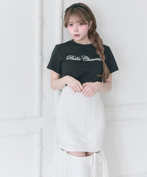 OLIVE des OLIVE（オリーブデオリーブ）の「【Belle Charme】Ribbon Slit Mermaid Skirt（スカート・レディース・ブラック/オフホワイト・MEDIUM/SMALL）」の3枚目の写真
