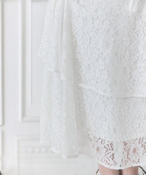 OLIVE des OLIVE（オリーブデオリーブ）の「【Belle Charme】Ribbon Slit Mermaid Skirt（スカート・レディース・ブラック/オフホワイト・MEDIUM/SMALL）」の9枚目の写真