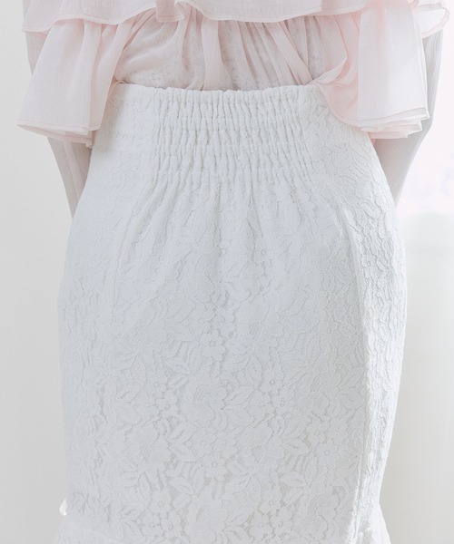 OLIVE des OLIVE（オリーブデオリーブ）の「【Belle Charme】Ribbon Slit Mermaid Skirt（スカート・レディース・ブラック/オフホワイト・MEDIUM/SMALL）」の7枚目の写真