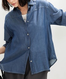 BELLUNA PLUS（ベルーナ）の「柔らかシアーデニムシャツ（シャツ/ブラウス）」
