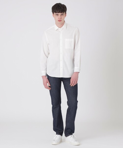 BLACK LABEL CRESTBRIDGE(ブラックレーベル・クレストブリッジ)の「SOMAキュプラパーシャルチェックシャツ(シャツ/ブラウス・メンズ・オレンジ系その他/オフホワイト/ネイビー/ブルー系その他2・XL/L/M/S)」の7枚目の写真