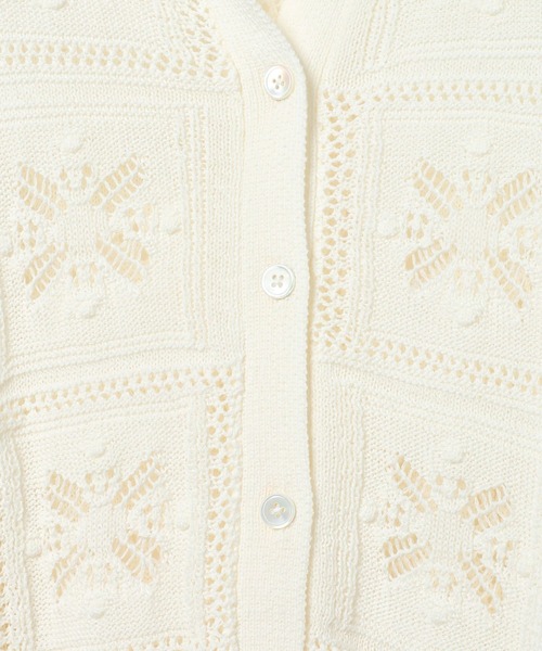 LEPSIM（レプシィム）の「クロシェカーディガン　639439（カーディガン/ボレロ・レディース・オフホワイト/ブラック・FREE）」の22枚目の写真