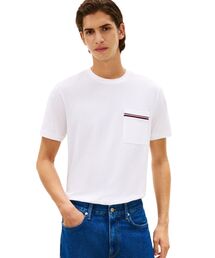 GLOBAL STRIPE PIQUE POCKET TEE