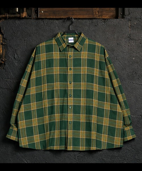CALIFORNIA OUTFITTERS(カリフォルニア アウトフィッターズ)の「2D10 HERITAGE PLAID WIDE SHIRTS(シャツ/ブラウス・メンズ・グリーン/ブラック・FREE)」の4枚目の写真