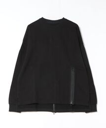 【MMMM】フレンチテリーZIPスリットクルーネックトレーナー