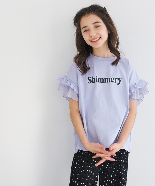 coca（coca）（コカ）の「キッズ　袖フリルレイヤードTシャツ（Tシャツ/カットソー・キッズ・ホワイト/ラベンダー・150/140/130/120）」の4枚目の写真