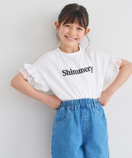 coca（coca）（コカ）の「キッズ　袖フリルレイヤードTシャツ（Tシャツ/カットソー・キッズ・ホワイト/ラベンダー・150/140/130/120）」の8枚目の写真