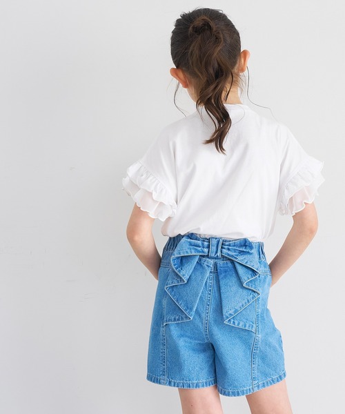 coca（coca）（コカ）の「キッズ　袖フリルレイヤードTシャツ（Tシャツ/カットソー・キッズ・ホワイト/ラベンダー・150/140/130/120）」の10枚目の写真