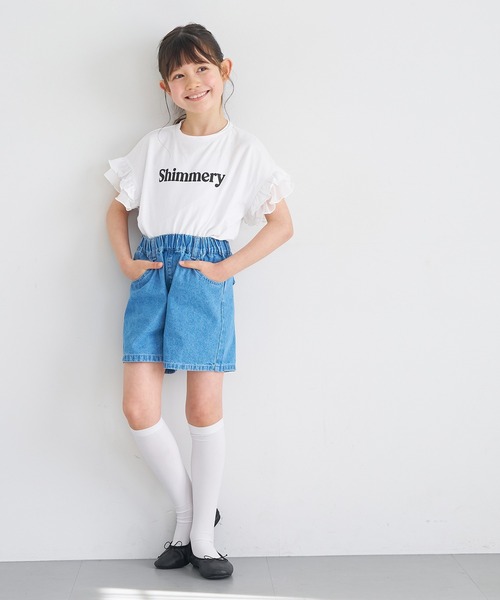 coca（coca）（コカ）の「キッズ　袖フリルレイヤードTシャツ（Tシャツ/カットソー・キッズ・ホワイト/ラベンダー・150/140/130/120）」の11枚目の写真