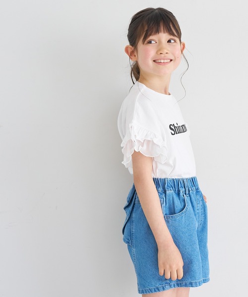 coca（coca）（コカ）の「キッズ　袖フリルレイヤードTシャツ（Tシャツ/カットソー・キッズ・ホワイト/ラベンダー・150/140/130/120）」の12枚目の写真