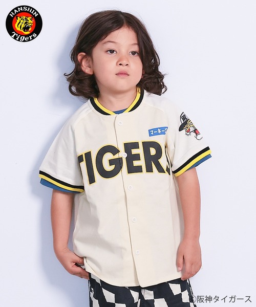 MARKEY'S（マーキーズ）の「【阪神タイガース】別注 半袖ベースボールシャツ（シャツ/ブラウス・キッズ・ホワイト系4/ホワイト系6/ホワイト系7/ホワイト系8/ホワイト系1/ホワイト系2/ホワイト系5/ホワイト系3・S/M/L）」の14枚目の写真
