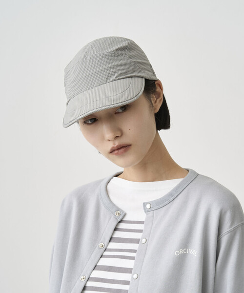 ORCIVAL（オーシバル）の「ORCIVAL | サッカーギンガム ジェットキャップ UNISEX（キャップ・レディース・ブラック系その他/グレー系その他/オリーブ・F）」の16枚目の写真