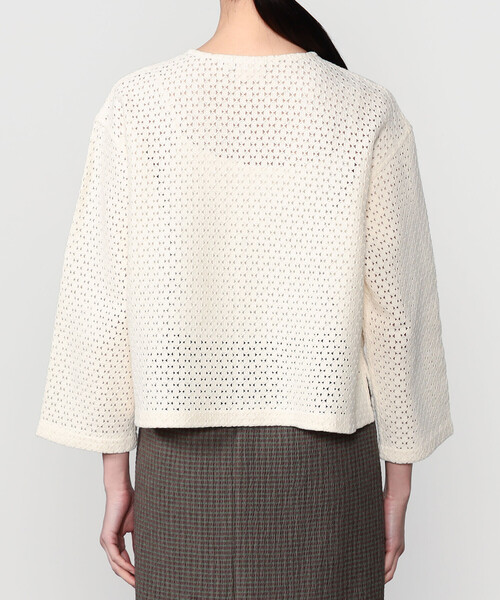 Bshop（ビショップ）の「INDIA INDUSTRY | ラティスレース シャツカーディガン WOMEN（シャツ/ブラウス・レディース・アイボリー/ブラック・1）」の10枚目の写真