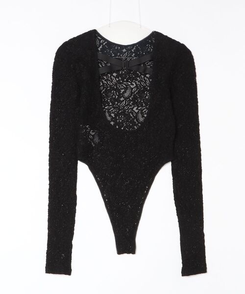 JOHN LAWRENCE SULLIVAN（ジョンローレンスサリバン）の「LACE BODYSUIT TOP（Tシャツ/カットソー・レディース・ブラック・ONE SIZE）」の3枚目の写真