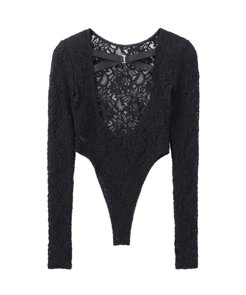 JOHN LAWRENCE SULLIVAN（ジョンローレンスサリバン）の「LACE BODYSUIT TOP（Tシャツ/カットソー・レディース・ブラック・ONE SIZE）」の2枚目の写真