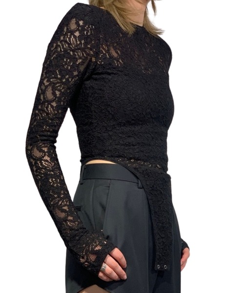 JOHN LAWRENCE SULLIVAN（ジョンローレンスサリバン）の「LACE BODYSUIT TOP（Tシャツ/カットソー・レディース・ブラック・ONE SIZE）」の3枚目の写真
