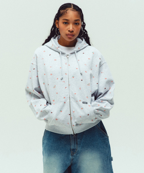WKNDRS(ウィーキャンドース)の「FLORAL ZIP-UP HOODIE (L.GREY)(パーカー・レディース・その他・MEDIUM/LARGE/X-LARGE)」の8枚目の写真