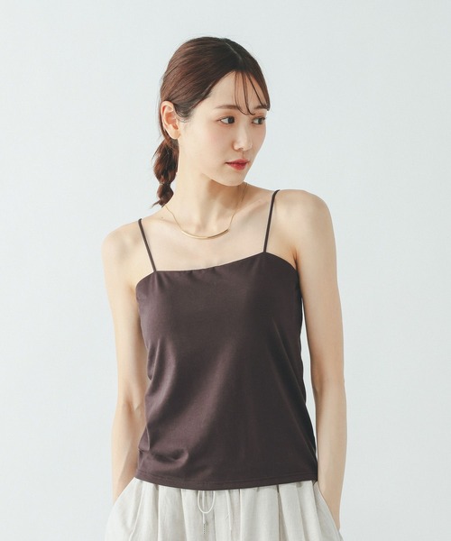 GLOBAL WORK（グローバルワーク）の「Fffit エフィット/カップ付きキャミストレートネック/625132（キャミソール・レディース・ダークブラウン/ブラック/オフホワイト・X-LARGE/LARGE/SMALL/MEDIUM）」の3枚目の写真