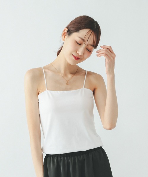 GLOBAL WORK（グローバルワーク）の「Fffit エフィット/カップ付きキャミストレートネック/625132（キャミソール・レディース・ダークブラウン/ブラック/オフホワイト・X-LARGE/LARGE/SMALL/MEDIUM）」の2枚目の写真