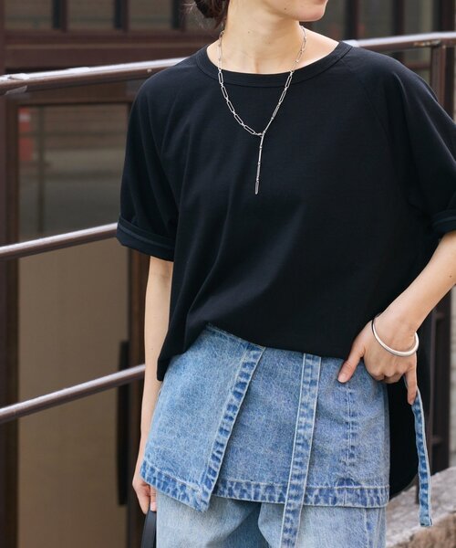 RIVE DROITE（リヴドロワ）の「【インフルエンサーYossshiiii企画】ヴィンテージ天竺ゴブソデTee（Tシャツ/カットソー・レディース・ホワイト/カーキ/モカ/ブラック・FREE）」の2枚目の写真