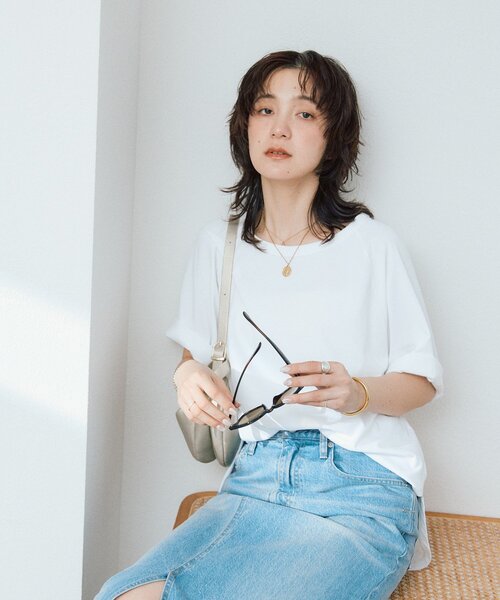 RIVE DROITE（リヴドロワ）の「【インフルエンサーYossshiiii企画】ヴィンテージ天竺ゴブソデTee（Tシャツ/カットソー・レディース・ホワイト/カーキ/モカ/ブラック・FREE）」の8枚目の写真