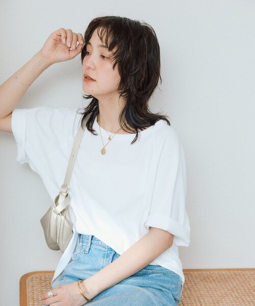 RIVE DROITE（リヴドロワ）の「【インフルエンサーYossshiiii企画】ヴィンテージ天竺ゴブソデTee（Tシャツ/カットソー・レディース・ホワイト/カーキ/モカ/ブラック・FREE）」の9枚目の写真