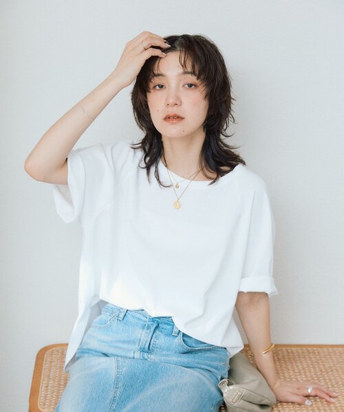 RIVE DROITE(リヴドロワ)の「【インフルエンサーYossshiiii企画】ヴィンテージ天竺ゴブソデTee(夏服)(Tシャツ/カットソー・レディース・ホワイト/カーキ/モカ/ブラック・FREE)」の10枚目の写真