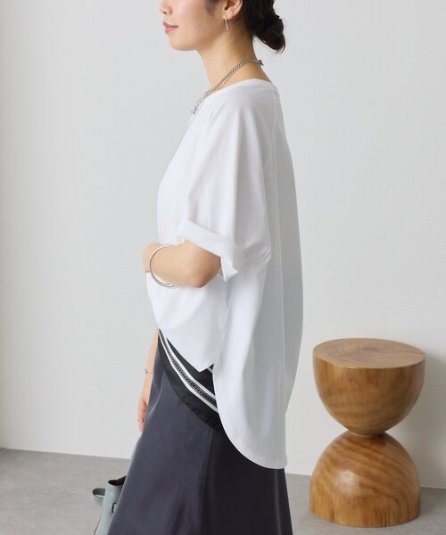 RIVE DROITE(リヴドロワ)の「【インフルエンサーYossshiiii企画】ヴィンテージ天竺ゴブソデTee(夏服)(Tシャツ/カットソー・レディース・ホワイト/カーキ/モカ/ブラック・FREE)」の17枚目の写真