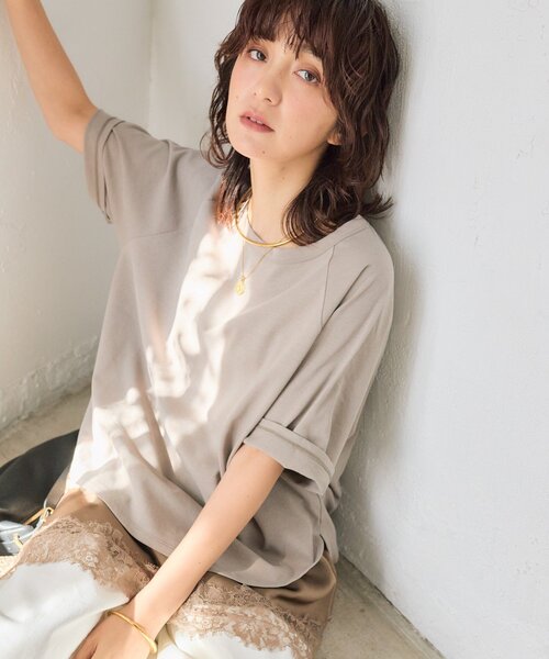 RIVE DROITE（リヴドロワ）の「【インフルエンサーYossshiiii企画】ヴィンテージ天竺ゴブソデTee（Tシャツ/カットソー・レディース・ホワイト/カーキ/モカ/ブラック・FREE）」の19枚目の写真