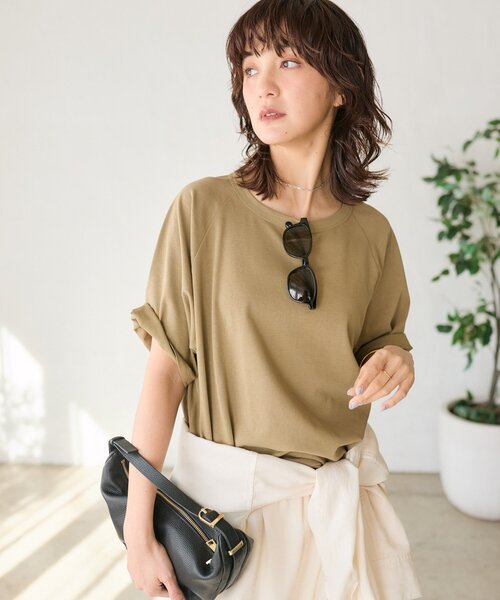 RIVE DROITE（リヴドロワ）の「【インフルエンサーYossshiiii企画】ヴィンテージ天竺ゴブソデTee（Tシャツ/カットソー・レディース・ホワイト/カーキ/モカ/ブラック・FREE）」の15枚目の写真