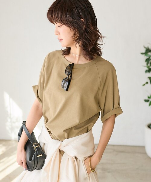 RIVE DROITE（リヴドロワ）の「【インフルエンサーYossshiiii企画】ヴィンテージ天竺ゴブソデTee（Tシャツ/カットソー・レディース・ホワイト/カーキ/モカ/ブラック・FREE）」の16枚目の写真