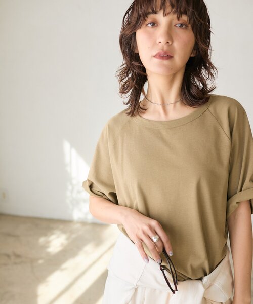 RIVE DROITE（リヴドロワ）の「【インフルエンサーYossshiiii企画】ヴィンテージ天竺ゴブソデTee（Tシャツ/カットソー・レディース・ホワイト/カーキ/モカ/ブラック・FREE）」の18枚目の写真