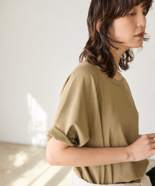 RIVE DROITE（リヴドロワ）の「【インフルエンサーYossshiiii企画】ヴィンテージ天竺ゴブソデTee（Tシャツ/カットソー・レディース・ホワイト/カーキ/モカ/ブラック・FREE）」の10枚目の写真