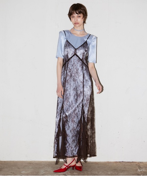 スパークルレースサテンドレス / sparkle lace satin dress（ドレス