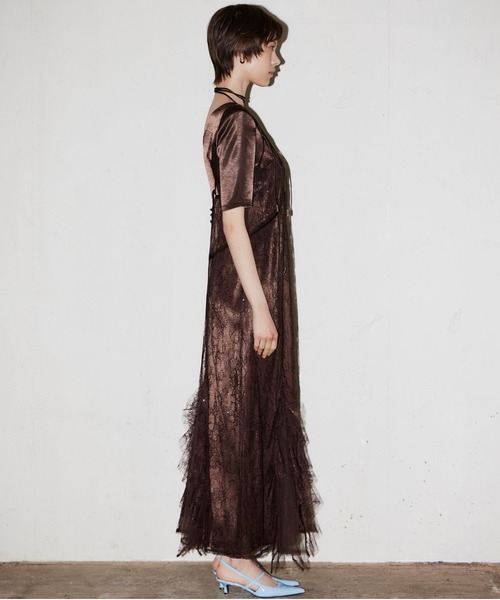 ANDRESD スパークルレースサテンドレス スパークルレースサテンドレス / sparkle lace satin dress（ドレス