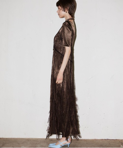 スパークルレースサテンドレス / sparkle lace satin dress（ドレス