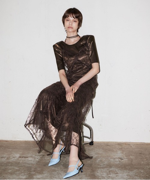 ANDRESD スパークルレースサテンドレス スパークルレースサテンドレス / sparkle lace satin dress（ドレス