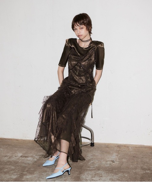 スパークルレースサテンドレス / sparkle lace satin dress（ドレス