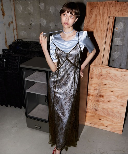 スパークルレースサテンドレス / sparkle lace satin dress（ドレス