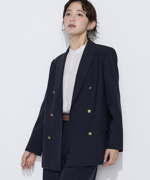 COMME CA(コムサ)の「【セットアップ対応】T/W2WAYストレッチ ジャケット(テーラードジャケット・レディース・ネイビー/ブラウン・7号/9号/11号)」の11枚目の写真