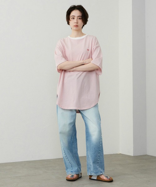 Lee(リー)の「Lee/リー ラウンドヘム ショートスリーブTシャツ(Tシャツ/カットソー・レディース・その他1/その他2/ホワイト/ブラック/その他/レッド・SMALL/MEDIUM)」の7枚目の写真