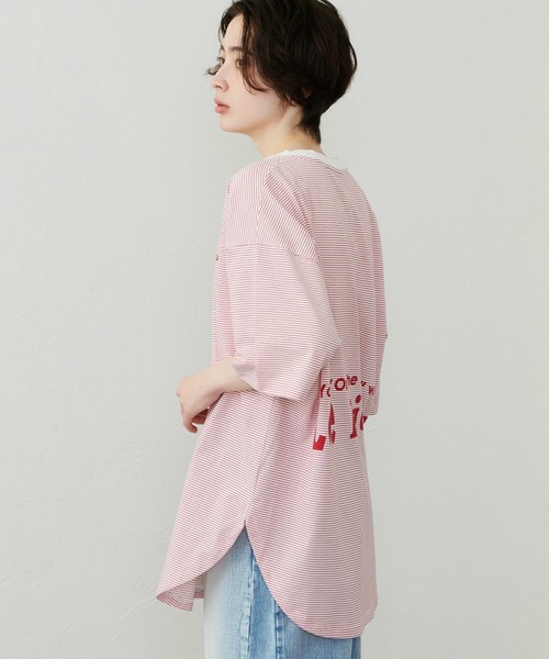 Lee(リー)の「Lee/リー ラウンドヘム ショートスリーブTシャツ(Tシャツ/カットソー・レディース・その他1/その他2/ホワイト/ブラック/その他/レッド・SMALL/MEDIUM)」の8枚目の写真